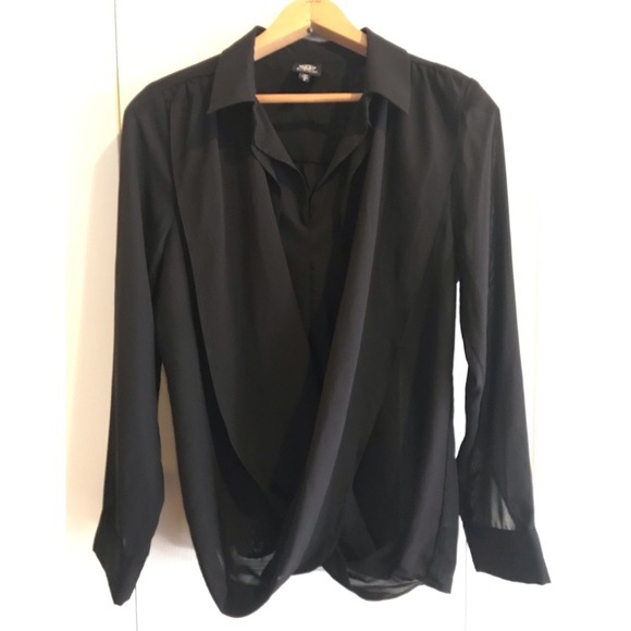 bobeau Tops - Bobeau Blouse with Draped Front